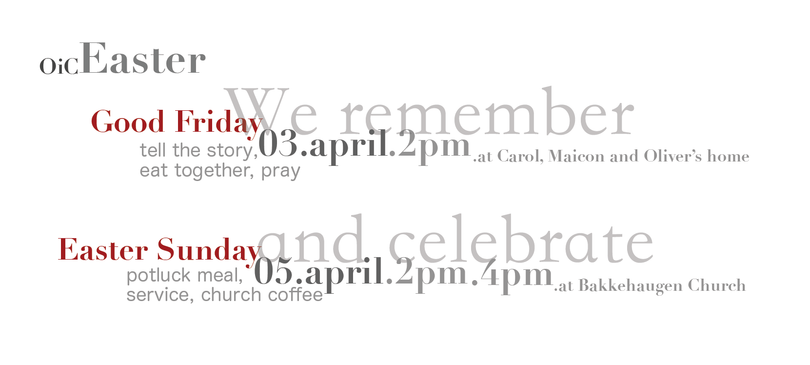 Graphic depicting Easter events.